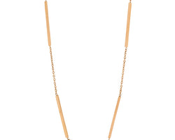 Stainless Steel 42Cm Necklace W/ 4 Bars & Gold Ip Plating