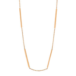 Stainless Steel 42Cm Necklace W/ 4 Bars & Gold Ip Plating