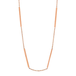Stainless Steel 42Cm Necklace W/ 4 Bars & Rose Gold Ip Plating