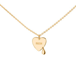 Stolen Girlfriend Crying Heart Necklace- Gold Plated