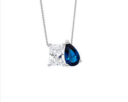 Sterling Silver Emerald & London Blue Pendant