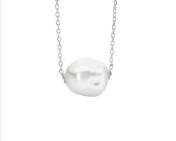 Ss Baroque 10-11Mm Freshwater Pearl On 40Cm+Ext Chain