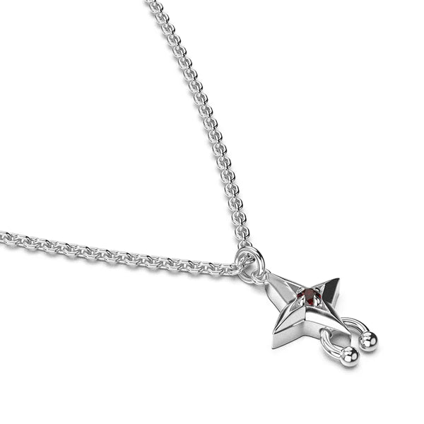 Sterling Silver/Garnet Cosmic Punk Necklace