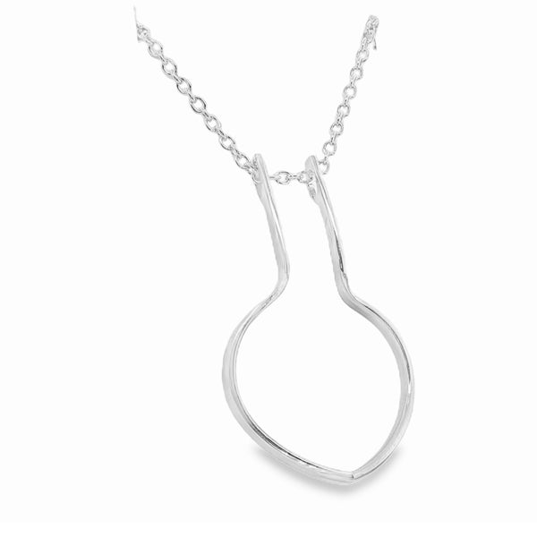 Sterling Silver Ring Holder Pendant on Silver Chain 45cm