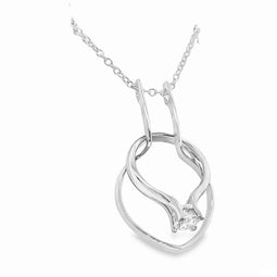 Sterling Silver Ring Holder Pendant on Silver Chain 45cm