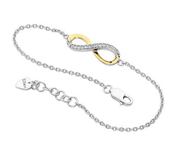 Silver & Yellow Gold Plated Infinity Bracelet