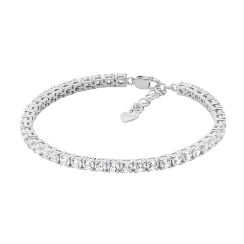 Ellani Silver Tennis Bracelet With White Cz