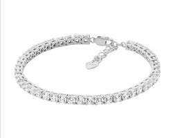 Ellani Silver Tennis Bracelet With White Cz