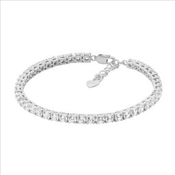 Ellani Silver Tennis Bracelet With White Cz