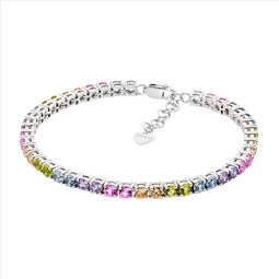 Ellani Tennis Bracelet With Pastel Rainbow Cz's