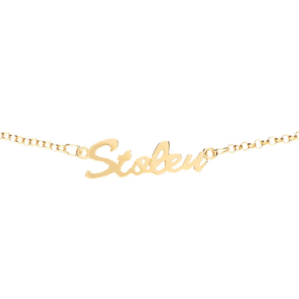 Stolen Script Bracelet - Gold Plated