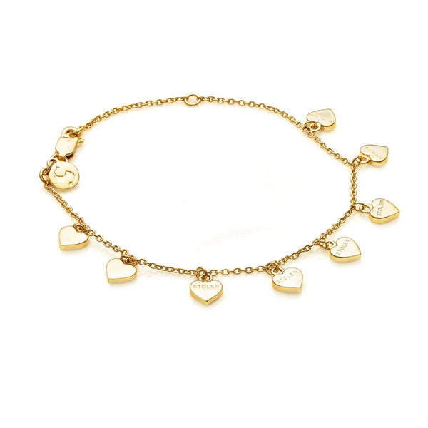Stolen Hearts Club Bracelet- Gold Plated 18K Gold Plated/Sterling Silver