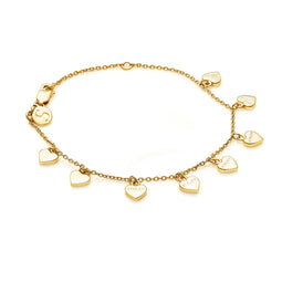 Stolen Hearts Club Bracelet- Gold Plated 18K Gold Plated/Sterling Silver