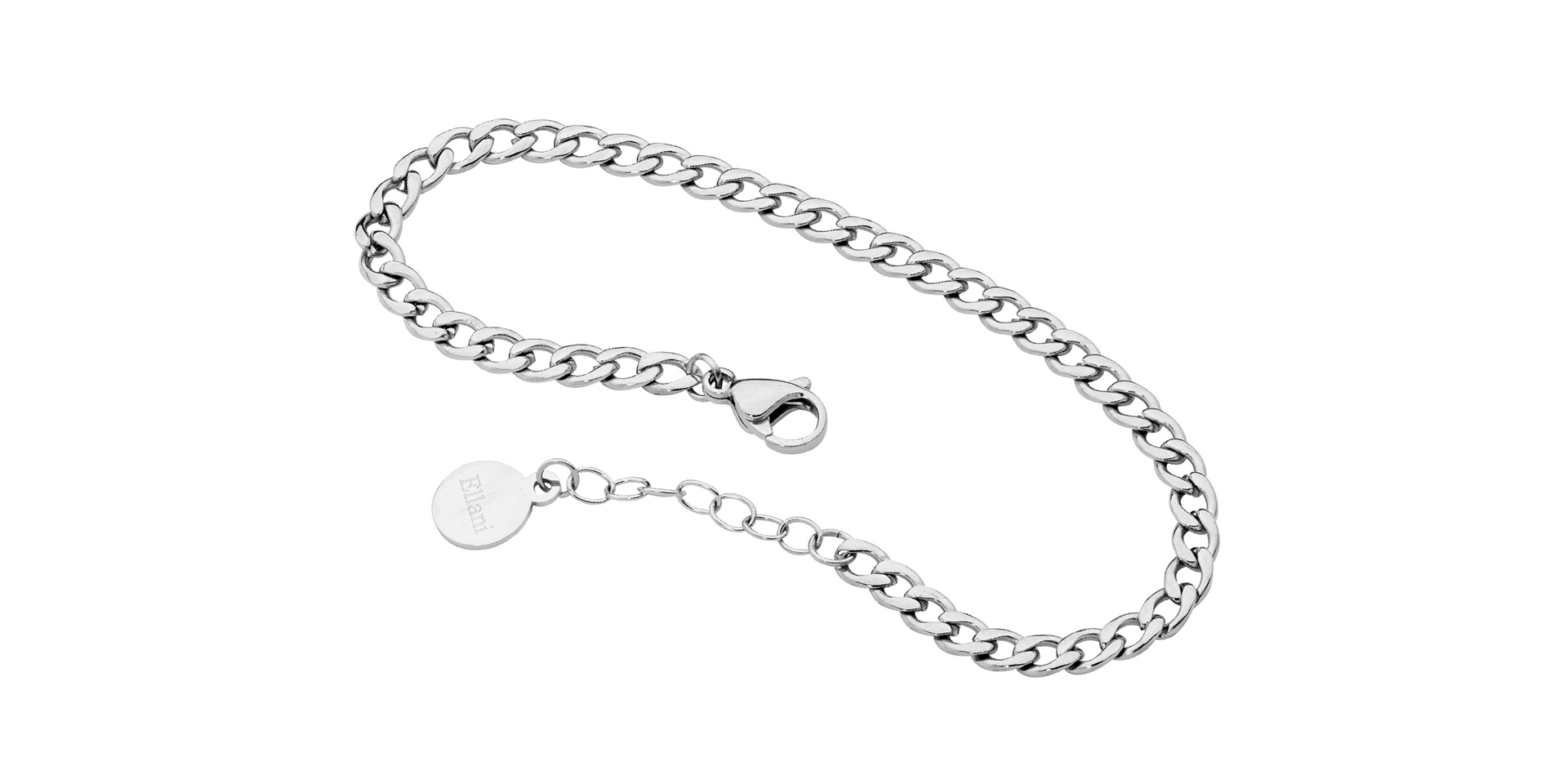 Stainless Steel Curb Chain Bracelet, 17Cm+ Ext