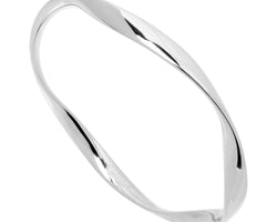 Sterling Silver Twisted Ribbon Hollow-Tube Bangle