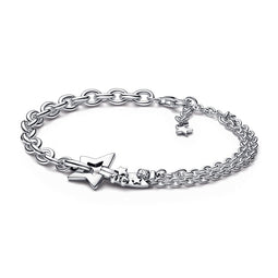 Shooting Star Sterling Silver Bracelet With Clear Cubic Zirconia