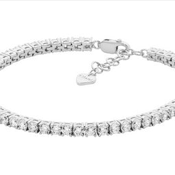 Ss Wh Cz 3Mm Tennis Bracelet W/Ext Chain