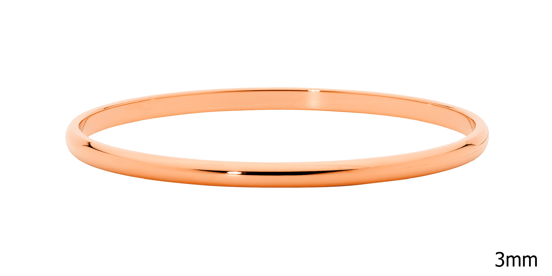 Stainless Steel Rose Gold Ip Plating 3Mm Bangle