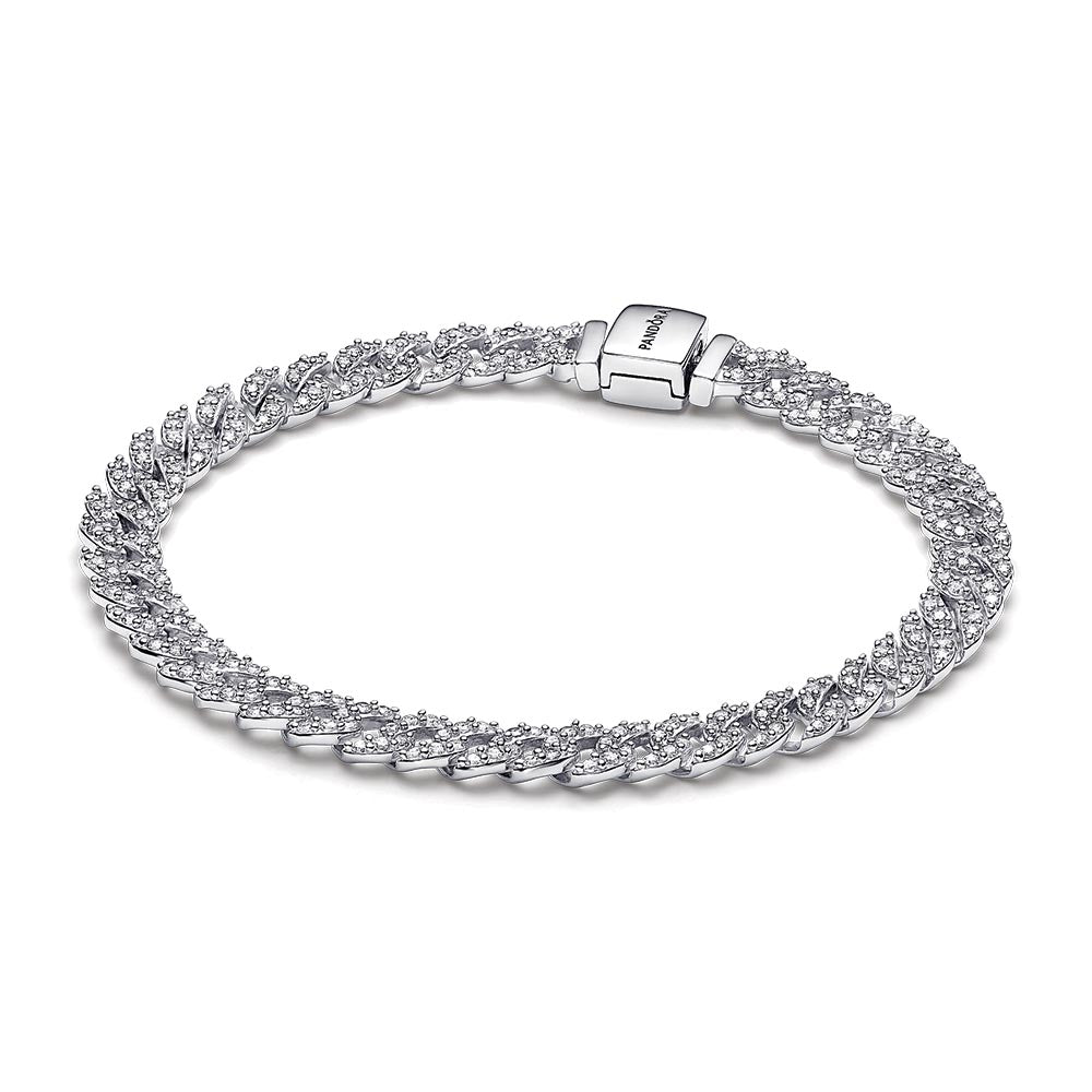 Sterling silver bracelet with clear cubic zirconia