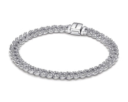 Sterling silver bracelet with clear cubic zirconia