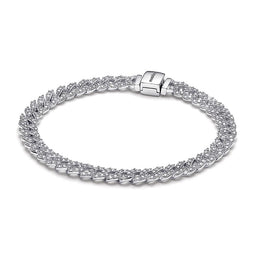 Sterling silver bracelet with clear cubic zirconia