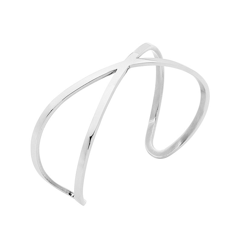 Stainless Steel Sml Cross Over Cuff