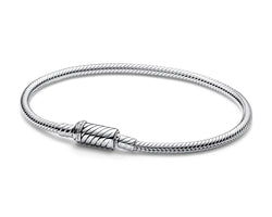 Snake Chain Sterling Silver Bracelet With Magnetic Clasp