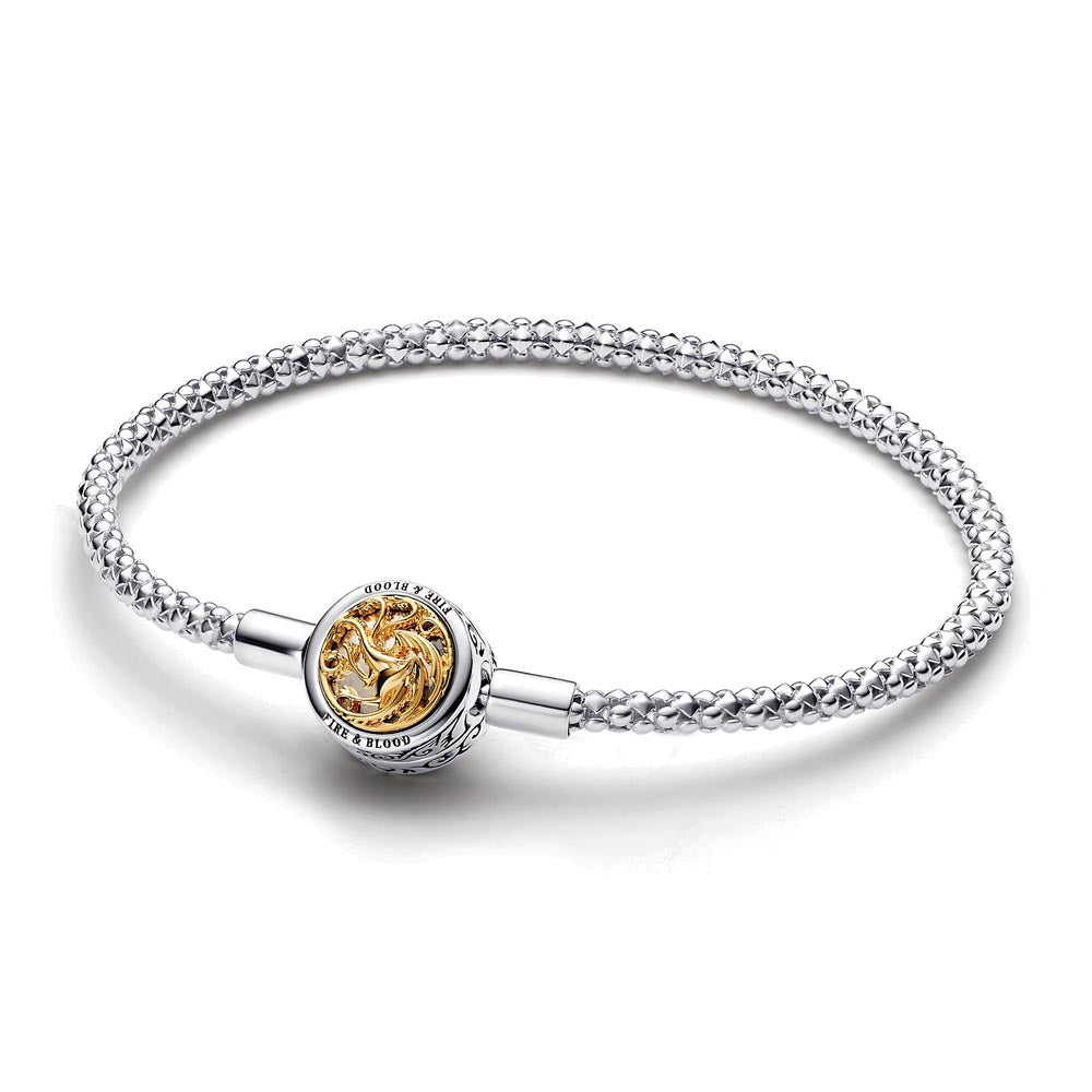 Project House Studded Chain Sterling Silver And 14K Gold-Plated Bracelet With Sigil Clasp