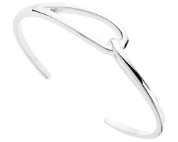 SSilver Cuff With Interlinking Loop Feature, 12Mm Wide, 50X60mm I.D., (Not Flexible) Antitarnish
