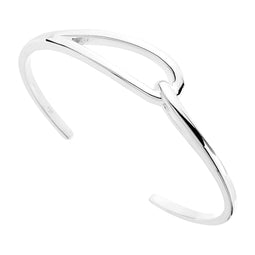 SSilver Cuff With Interlinking Loop Feature, 12Mm Wide, 50X60mm I.D., (Not Flexible) Antitarnish