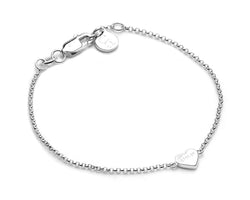 Sterling Silver Single Heart Bracelet