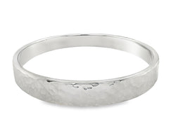 Sterling Silver Handmade Hammered Bangle 9.5mm Wide