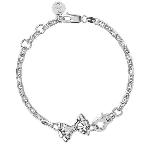 Sterling Silver Pierced Bow Bracelet