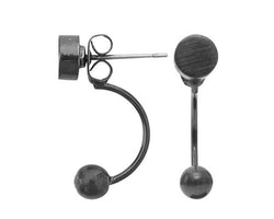 Vanity Hematite Ball 2Cm Earrings