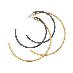 Tara Double Hoop Gold/Hematite Ion Earrings