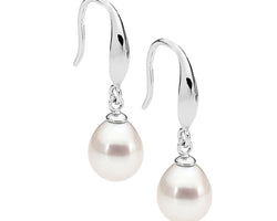 Ellani Silver Freshwater Pearl Drop Earrings
