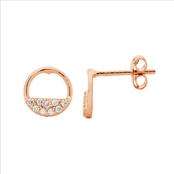 Ellani Open Circle Earrings Rose Gold