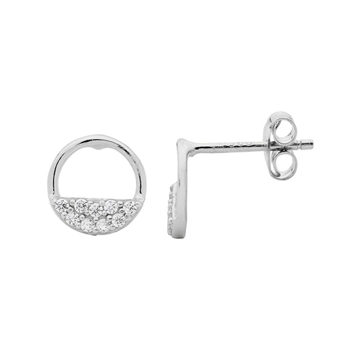 Ellani Open Circle Earrings CZ
