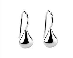 Silver Teardrop Hook Earrings