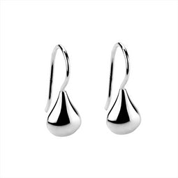 Silver Teardrop Hook Earrings