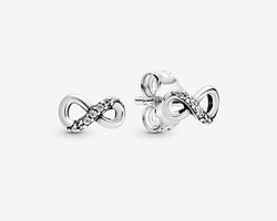 Infinity Silver Stud Earrings
