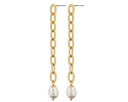 Audrey Link Gold Ion Plated 5.5Cm Earrings With Surgical Steel Posts