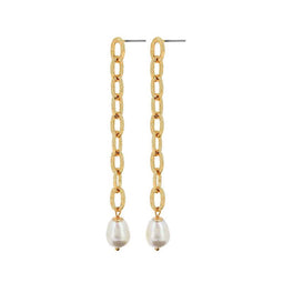 Audrey Link Gold Ion Plated 5.5Cm Earrings With Surgical Steel Posts