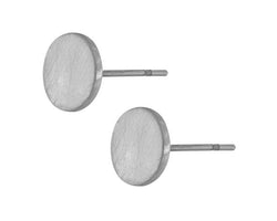 Theia Small Dot Rhodium Ion Plated 0.7Cm Earrings With Surgical Steel Posts