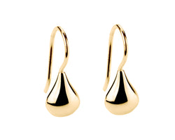 Yellow Gold plated Silver Teardrop Earrings