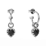 Love Anchor Earrings Onyx Sterling Silver