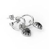 Love Anchor Earrings Onyx Sterling Silver