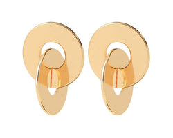 Vanity Coin Gold Ion Plated 2.5Cm Earrings With Surgical Steel Posts