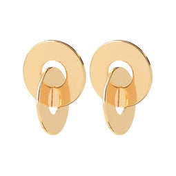 Vanity Coin Gold Ion Plated 2.5Cm Earrings With Surgical Steel Posts