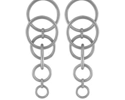 Tabitha Multi Rhodium Ion Plated 6.5Cm Earrings With Surgical Steel Posts